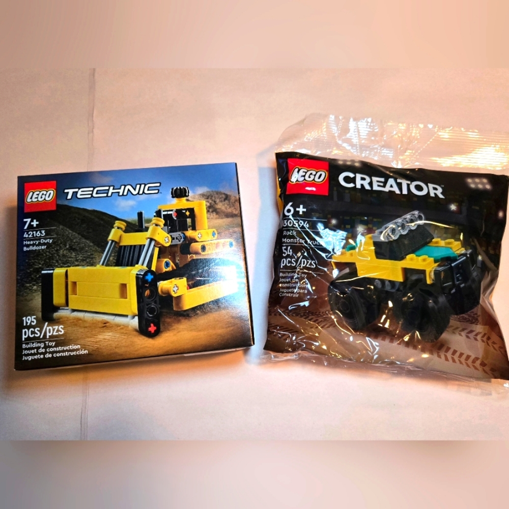 LEGO Technic 42163 Bulldozer +  Creator 30594 Monster Truck - BUNDLE